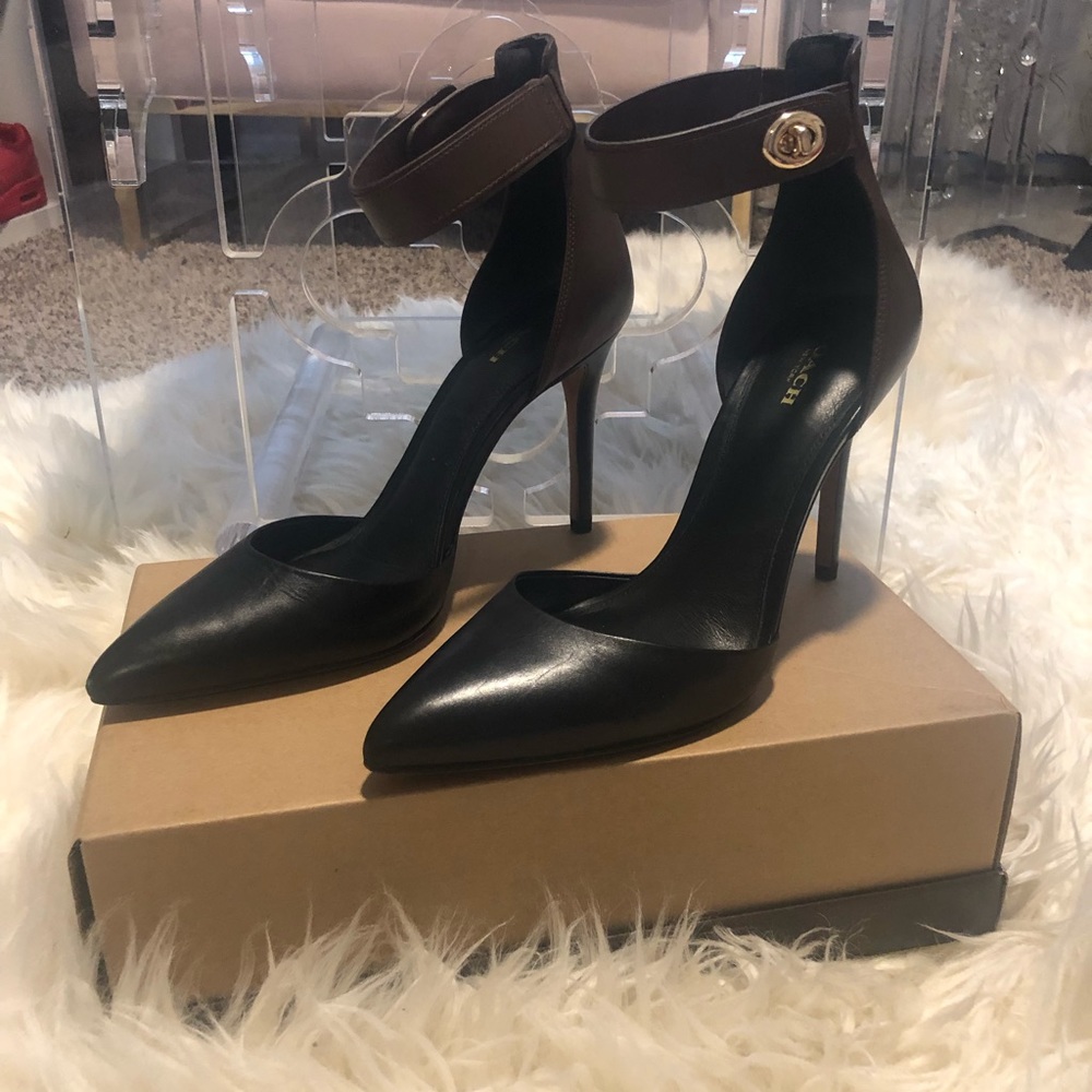 Coach Housten two toned ankle strap heels size 9